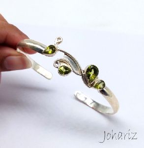 925 Sterling Silver Natural Peridot Bracelet