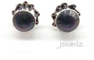 Mystic Topaz Gemstone Sterling Silver Cufflinks