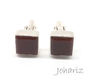 Natural Red Onyx 925 Sterling Silver Cufflinks