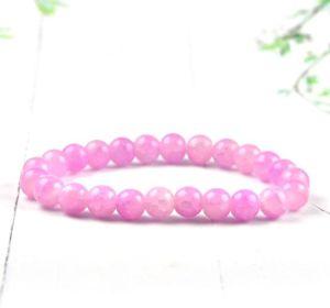 Pink Jade Beaded Bracelet