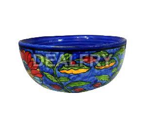 Decorative India Blue Pottery Bowl Hand Painted