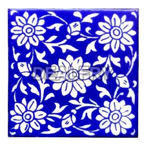 Blue Floral Blue Pottery Wall Tiles
