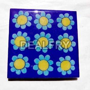 4 x 4 Inch Pack of 6 Blue Pottery Wall Tiles