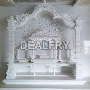 Indian Pure White Marble Pooja Temple