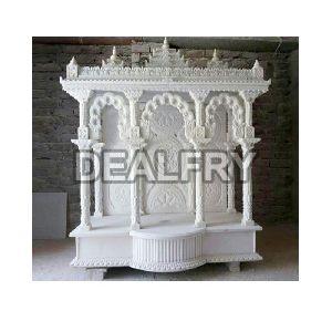 White Indian Marble Temple Pooja Mandir for Home