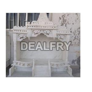 Indian White Stone Marble Pooja Temple