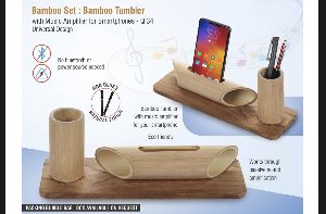 Eco friendly Bamboo tumbler with music amplifier
