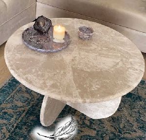 Beige Marble Table Top with Stand