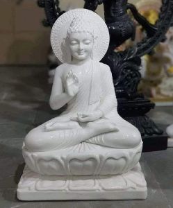 Buddha Statue in White Marble