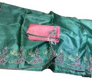 Tussar Cat Work Silk Saree