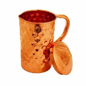 1.5 Litre Copper Jug Hammered Design Water Jug 100% Pure Copper Jug For Home Hotel Restaurant