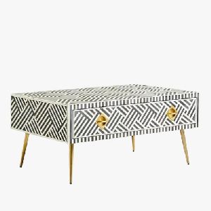 Bone Inlay Optical Design Bedside Console Tables