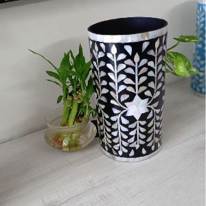 Foliage Handcrafted Bone Inlay Vase
