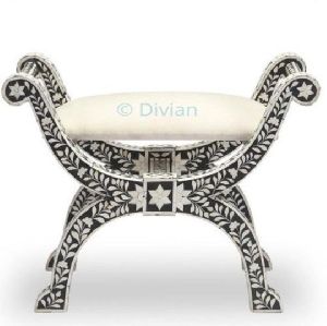 Handmade Bone Inlay Roman Chair