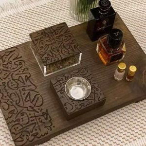 Middle East Wooden Serving Mother Of Pearl Tray