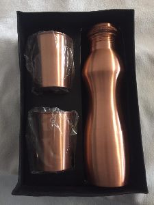Plain copper bottle set