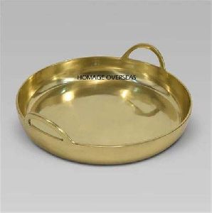 Round meta tray gold plated