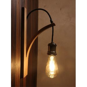 Ila Wooden Wall Lamp With Bulb Holder