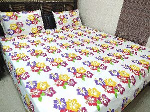 ABC Textile Pure Cotton Printed King Size Bedsheet with 2 Pillow Covers (100x108 Inches)