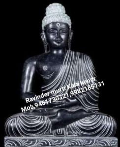 Black Marble Buddha Statue