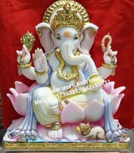 Marble Sitting Ganesh Statue