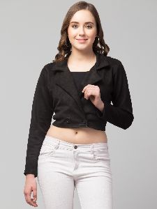 Women Solid Double-Breasted Casual Suede Blazer