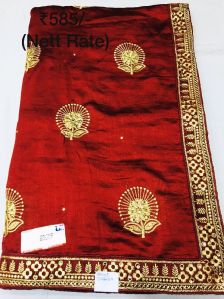 Embroidered Border Georgette Saree