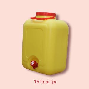 Yellow 15 Liter Plastic Oil Jar