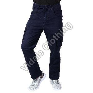 546 Navy Blue Men Cargo Jeans