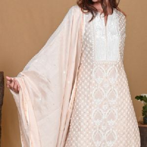 Embroidered Silk Sharara Suit