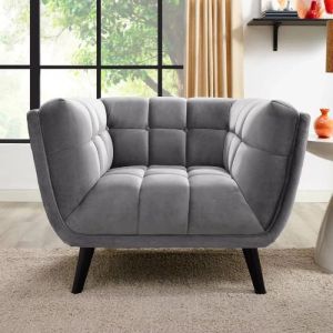 Apolla 43.5 Wide Velvet Sofa Chair In Solid Wood