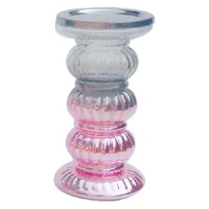 Pink Glass Candle Pillar