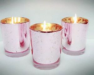 Pink Mercury Glass Candle Holder