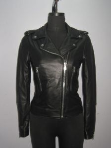 Ladies Leather Biker Jacket