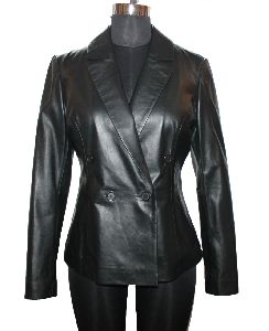 Ladies Leather Long Jacket