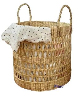 straw laundry basket