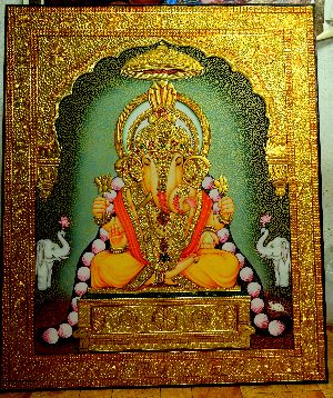 Sri Dagdusheth Ganesha Tanjore Painting