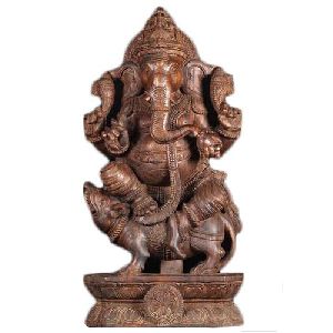 Wooden Ganesha Statue