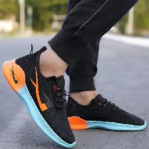 Black org mesh sports shoes
