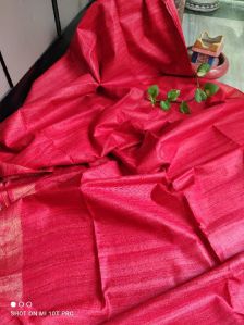 Tasar ghicha jari silk handwoven sarees with blouse pcs havey quality