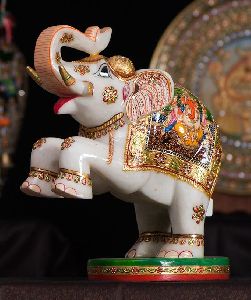 Marble Elephant Statue