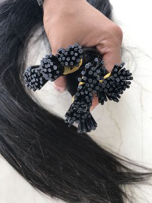 Black I-Tip Human Hair Extension