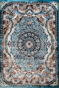 Silk Persian Designer Turkish Carpets, Super Blue