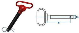 Red handle hitch pin