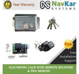 NAVKAR Electronic Door Lock with Remote Kit & 2 Remotes
