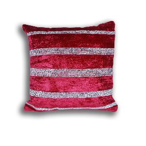 Velvet Cushion Cover Hand Embroidered Set Of 2