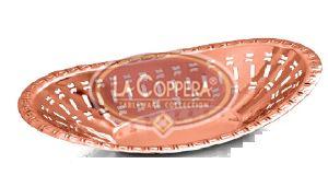 Oval Perforated Copper Bread Basket