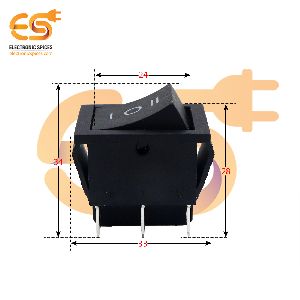 KCD4 10A 250V AC black color 6 pin DPCO Heavy duty plastic rocker switch