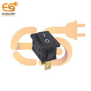 MADE IN INDIA 6A 250V AC Black color 2 pin SPST small plastic rocker switch Copper pin