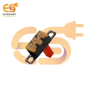 Red color 0.3A 30V SPDT 3 pin metal body panel mount plastic handle slide switch